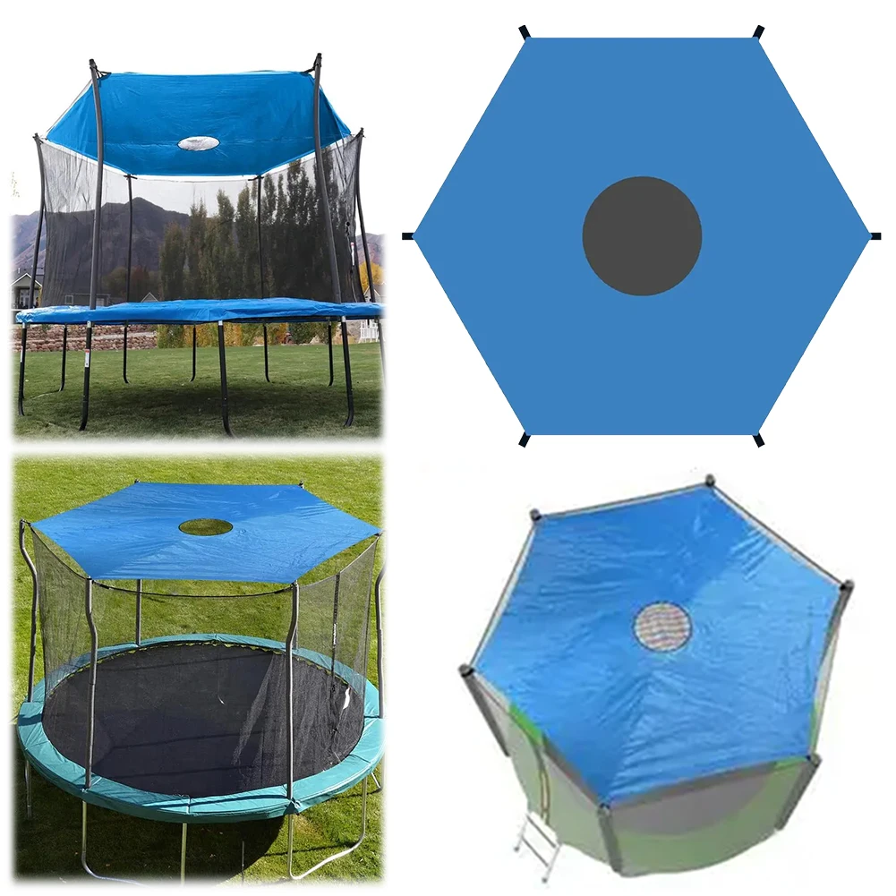 6/8/10ft Trampoline Shade Cover Waterproof Trampolines Sunshade Accessories Sun-Protection for Outdoor Backyard Playground