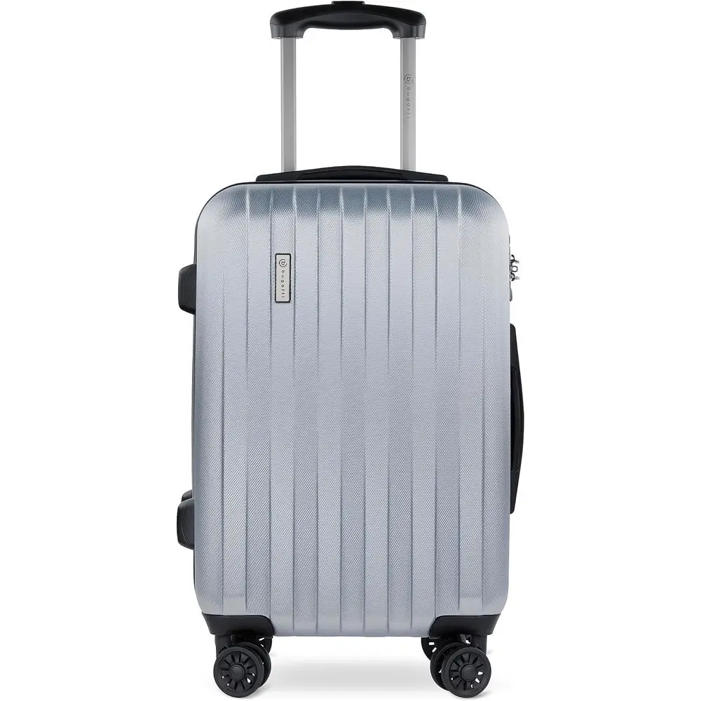 

4-Wheel Hard Case Suitcase Set with TSA Lock, Silver, S Size
