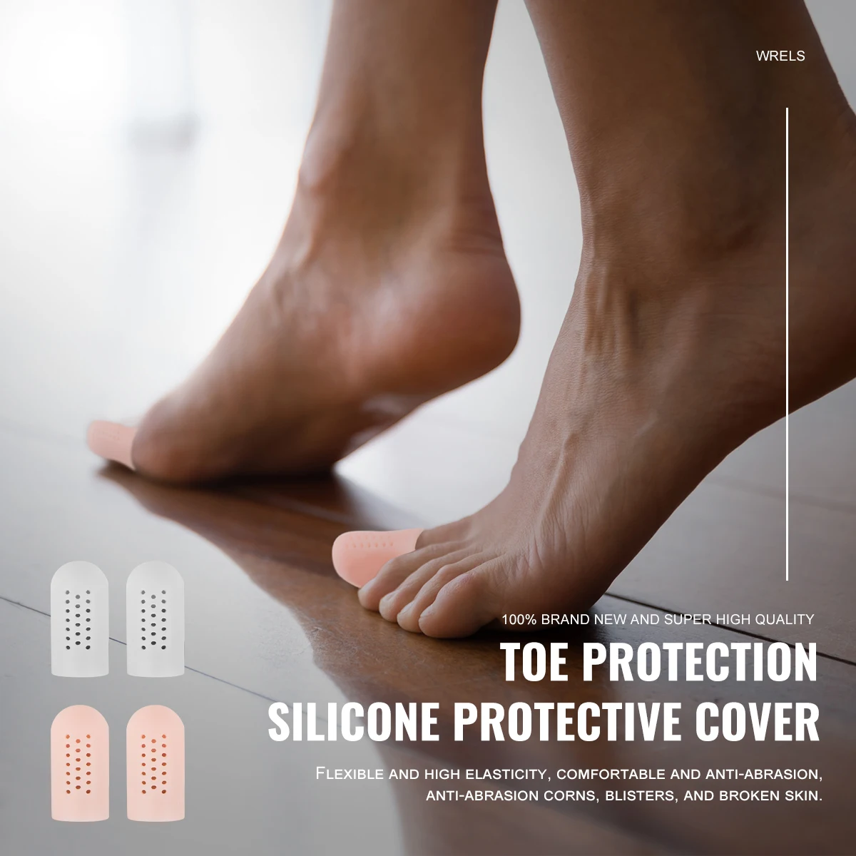 2pcs Soft Breathable Silicone With Holes Toe Protector Protects Toes from Scrapes and Bruises Suitable Night And Home Use