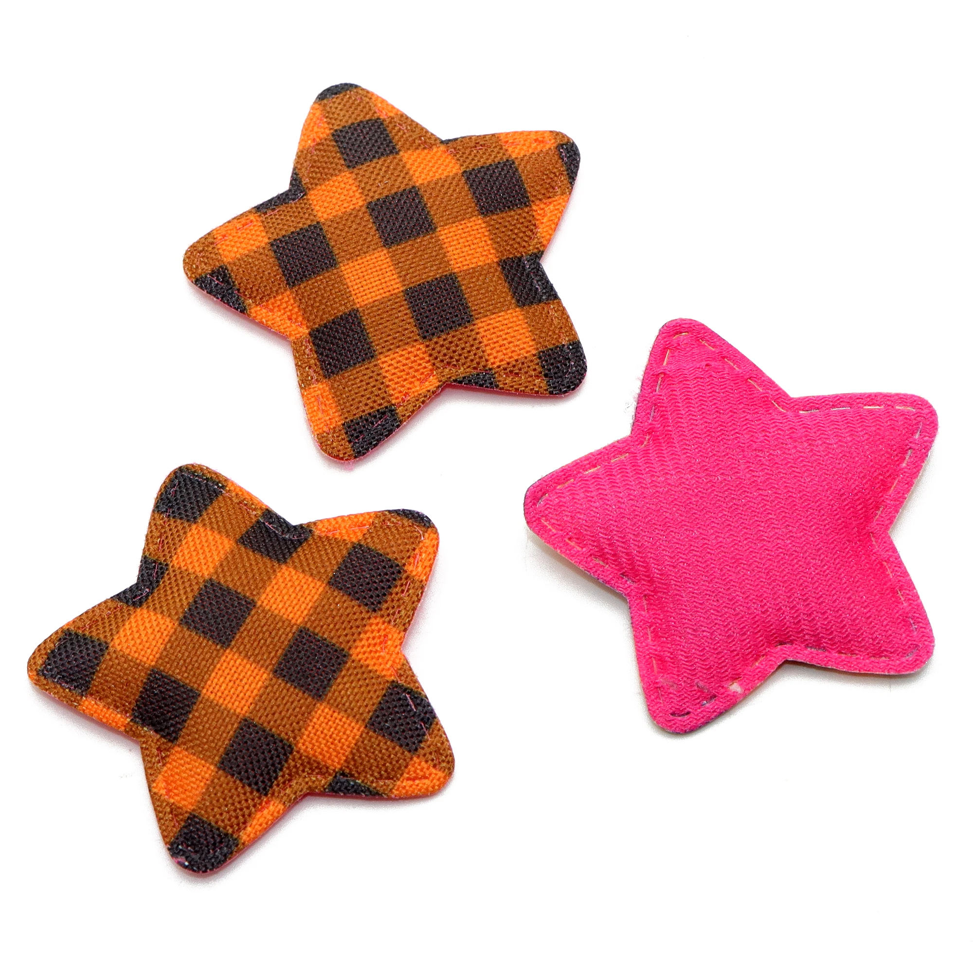 10pcs Plaid Padded Heart Stars Rabbit Butterfly Appliques DIY Apparel Accessories Wedding Christmas Decorations