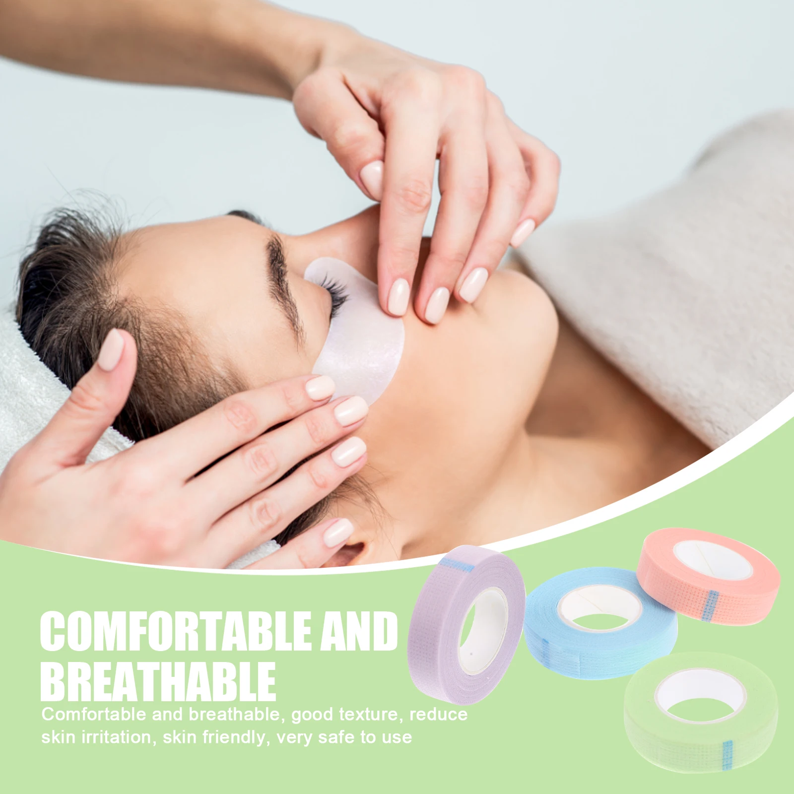 4 لفات من شريط الرموش لملحقات الرموش، شرائط رفع الجفن مريحة للتنفس، أدوات تطعيم مستلزمات التجميل #5