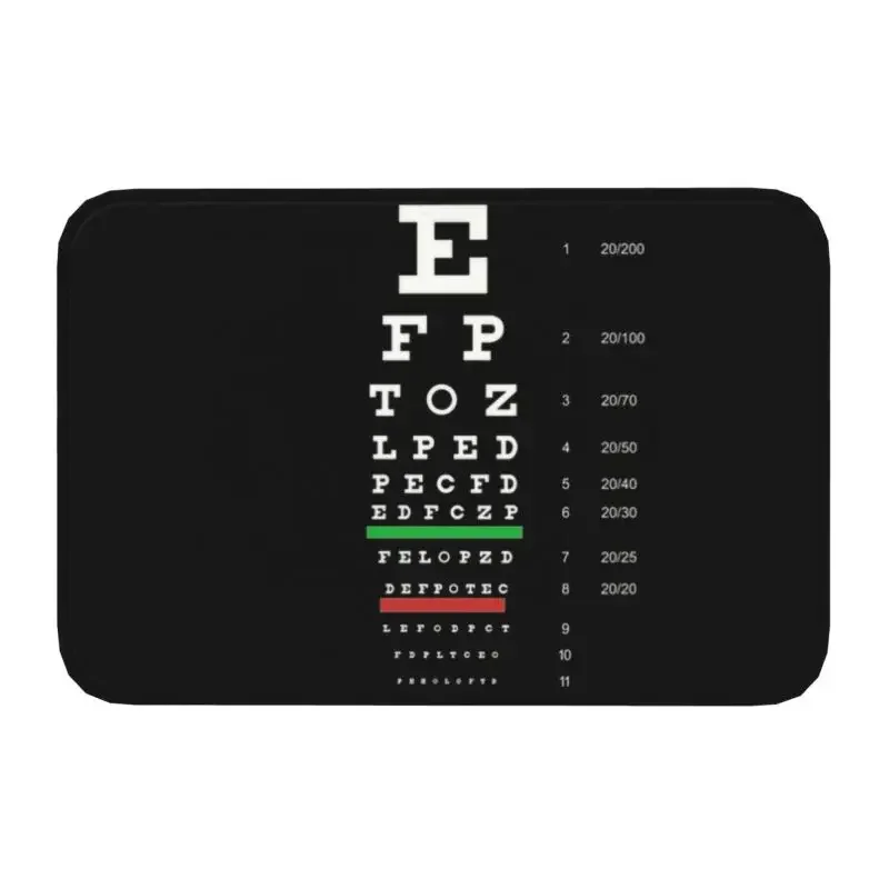 Snellen Eye Chart Front Floor Door Entrance Mat Outdoor Optometrist Optician Kitchen Bathroom Doormat Garage Carpet Rug