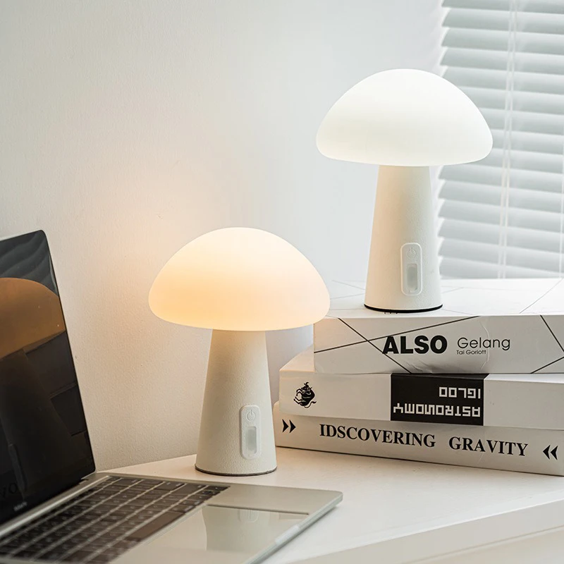 Mushroom Led Table Lamp Charging Touch Desk for Coffee Bar  Hotel Bedroom Decoration Nordic Creative Atmosphere Small Night Ligh