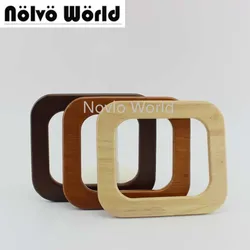 2-10-20 Pieces,4 Colors15X13cm Solid Tree Wood Big DIY Bags Handbags Handle,Oak Tree Wood Purse Square Handle Replacement