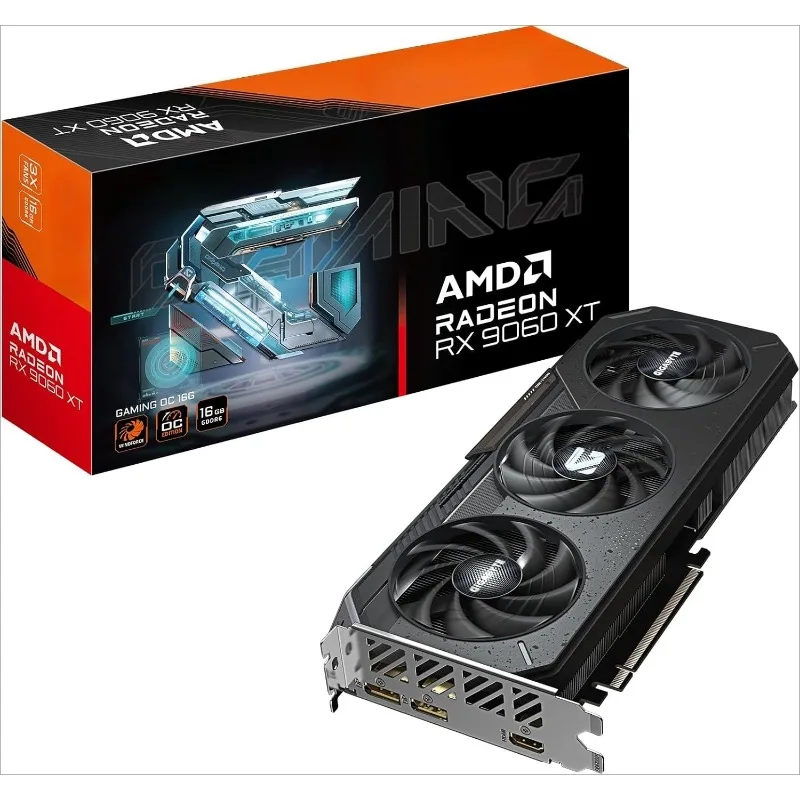 بطاقة رسومات Radeon RX 9060 XT Gaming OC 16G، PCIe 5.0، 16GB GDDR6، GV-R9060XTGAMING OC-16GD بطاقة فيديو