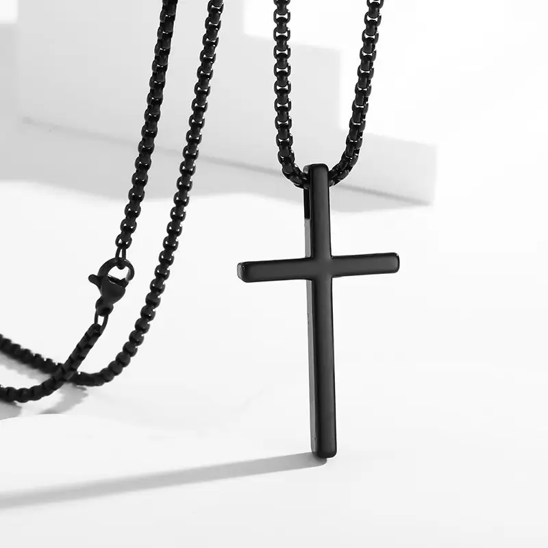 New Religion Christian Simple Necklace for Women Men Virgin Mary Jesus Cross Pendant Chains Fashion Jewelry Length 60/70CM