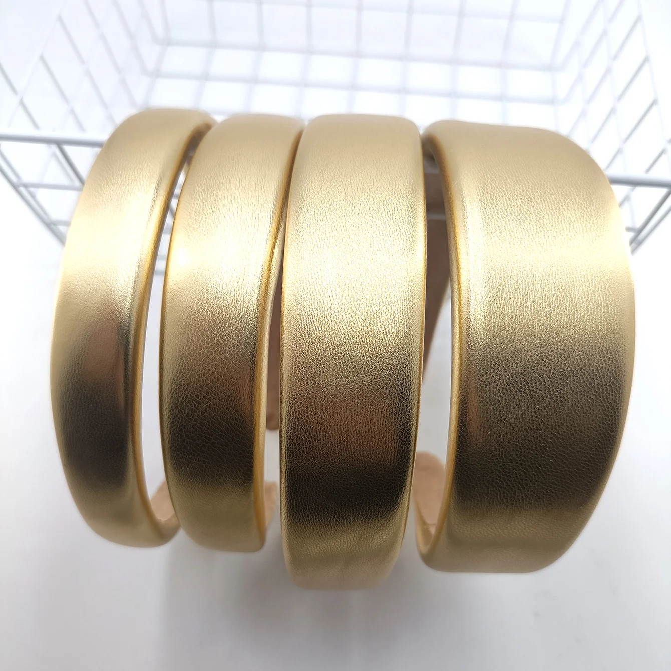 2/2,5/3/4CM Vintage Pu Leder Haarband Solide Lünette Stil Stirnband Kopf Hoop Mädchen Nicht-slip Turban Mode Haar Zubehör – Detail 5