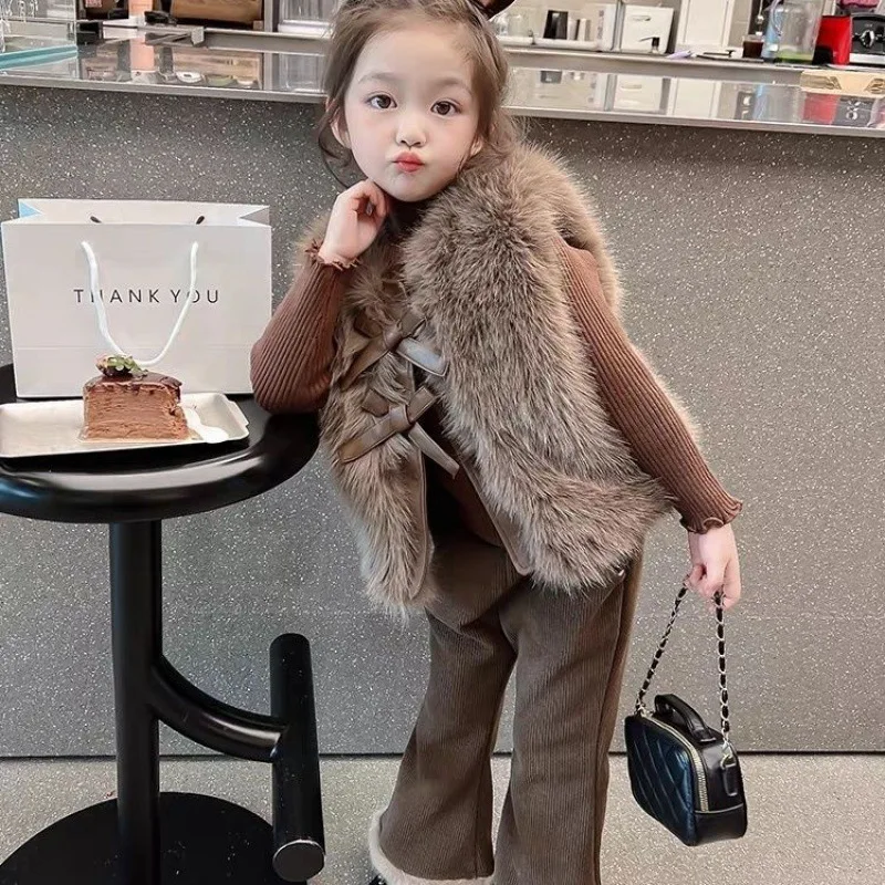 Baby Girl Suit Clothes Autumn and Winter2024New Western Style Winter Internet Celebrity Girl\'s Clothing