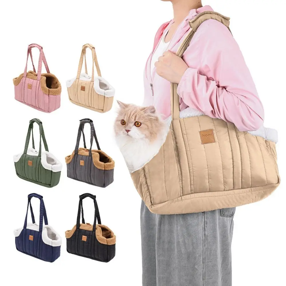 

Practical Portable Pet Tote Bag Thickened Open Style Cat Carrier Handbags Plush Warm Pet Carrying Bag for Walking