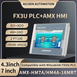 All-in-one Integrator Controller of HMI PLC HM7A-32MR HM7-46MRT HM7-16MRT Operate Panel Transistor Relay 2 Way PT100