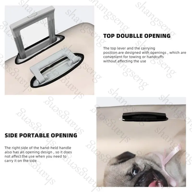 Puppy Pug Dog Print print Travel suitcase protective case, suitcase cover, elastic protection, washable Luggage cover, 18-32 in