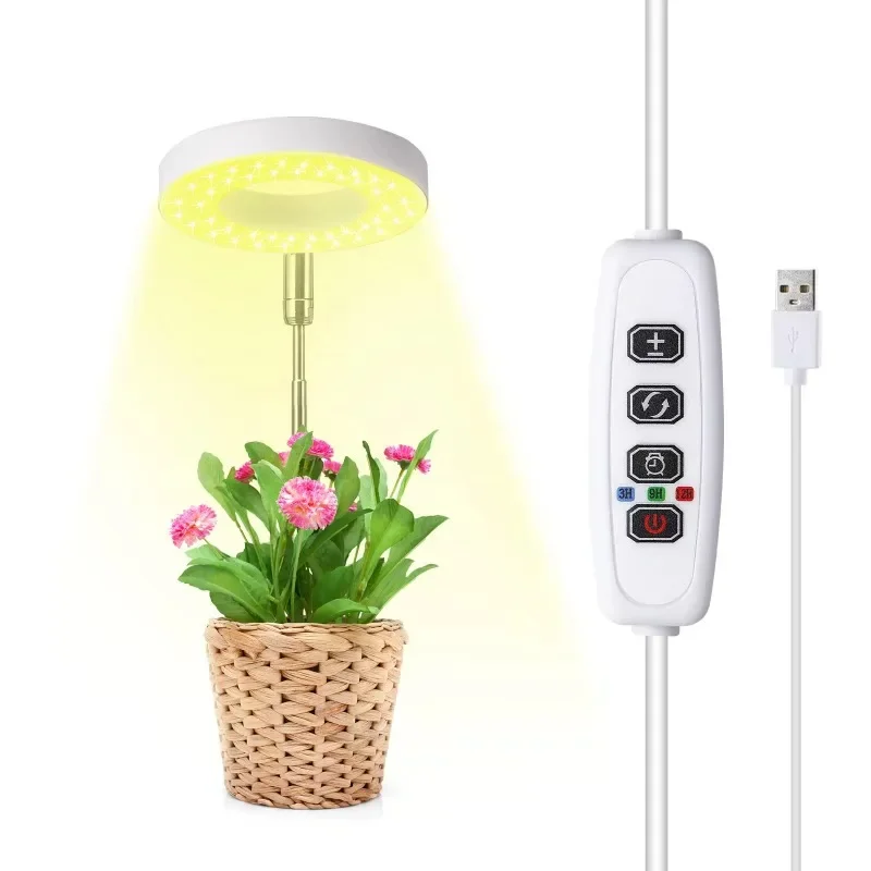 LED Grow Light for Indoor Plants,10 Dimmable,3/9/12H Timer Warm Halo