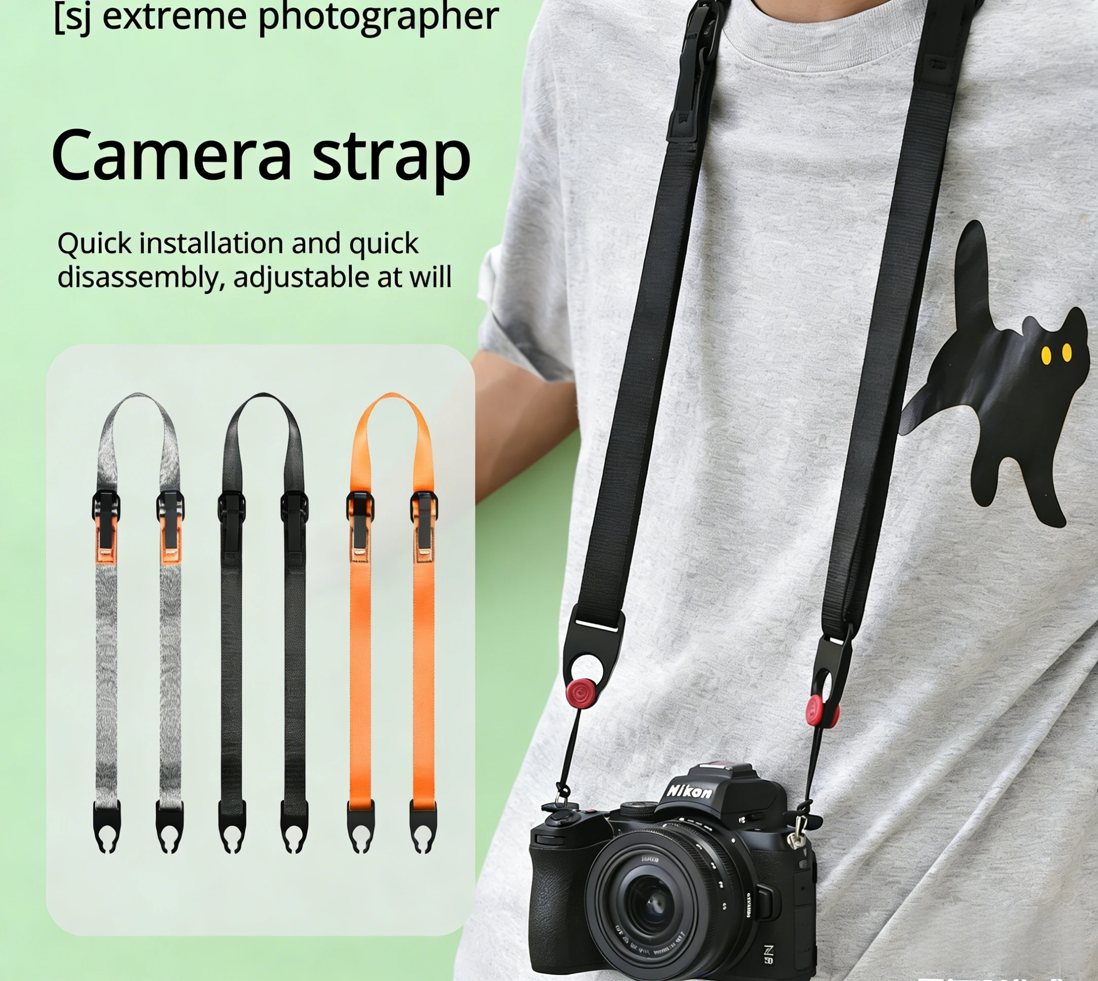 Verstellbarer Anti-Fall Schnellverschluss-Kameragurt Geeignet für Fuji XT5 XT20 Canon Nikon Sony und Andere DSLR Spiegellose Kameras