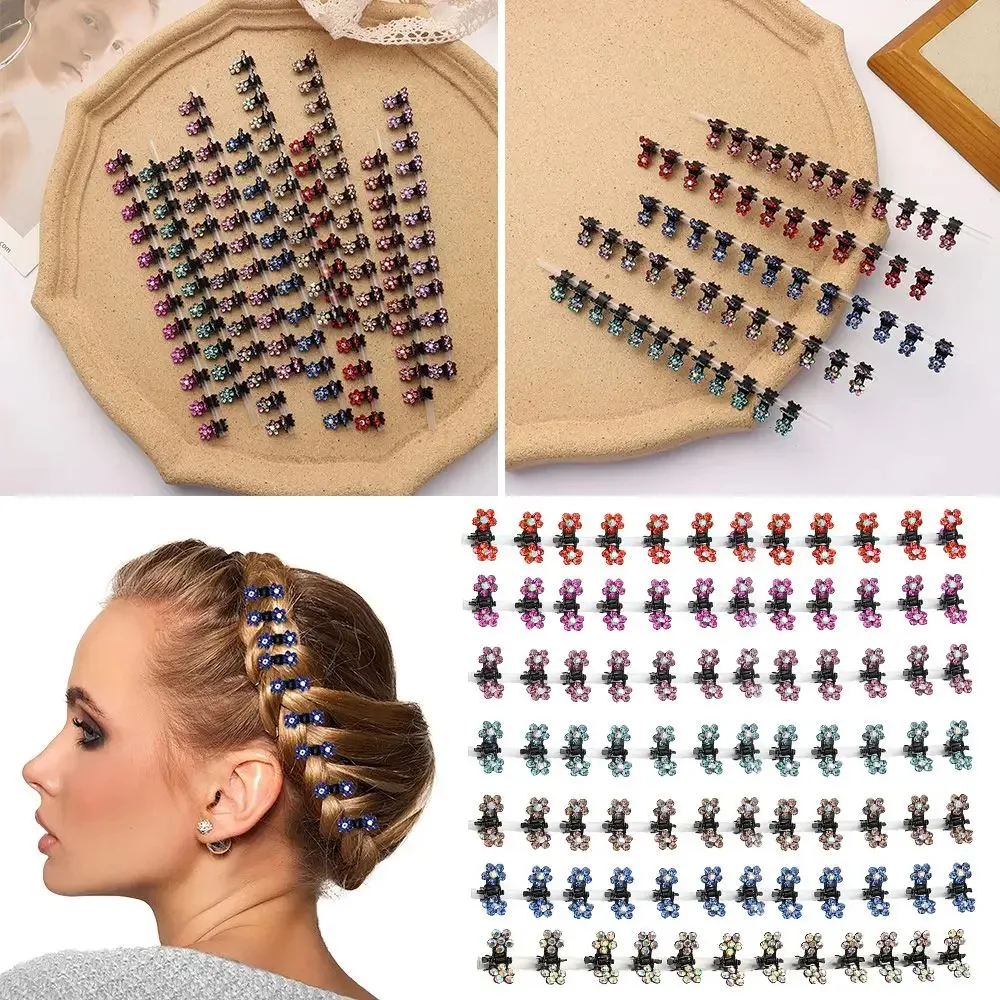 12 pcs/set Women Girls Flower Hair Accessories Gift No-Slip Grip Glitter Teeth Clips Hair Claw Clips Jaw Clips