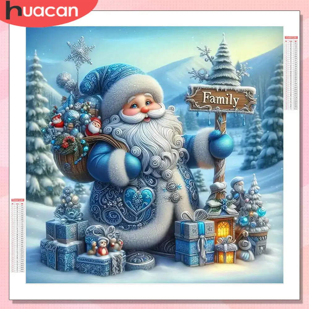 HUACAN Diamant-Malerei, Weihnachtsmann, Weihnachten, komplette Kits, Dekoration für Zuhause, Diamant-Mosaik, Kreuzstich