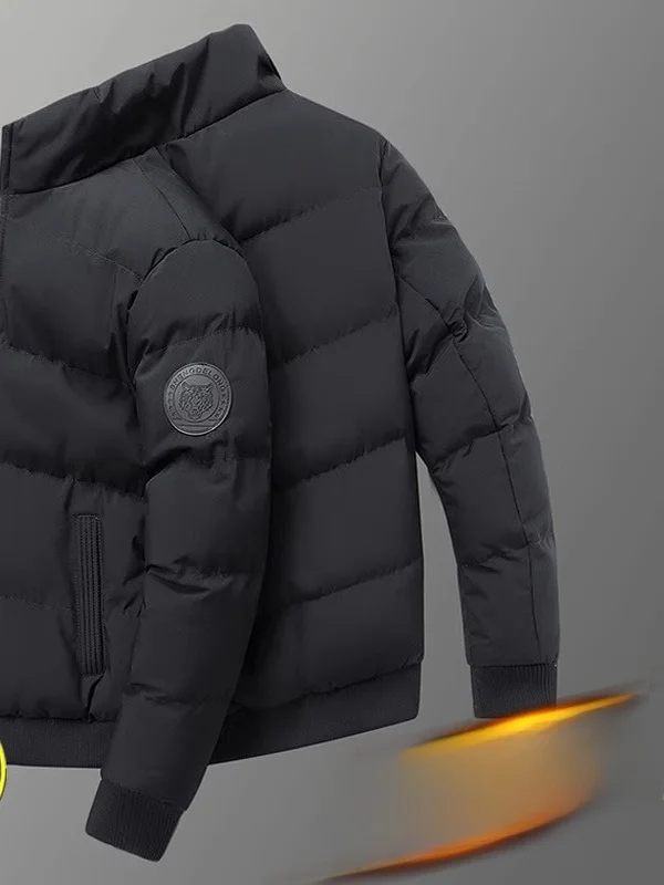 

Мужская дышащая хлопковая куртка с воротником-стойкой, молодежная антихолодная верхняя одежда, длинная све, свободная посадка, повседневная одежда, чистый цвет