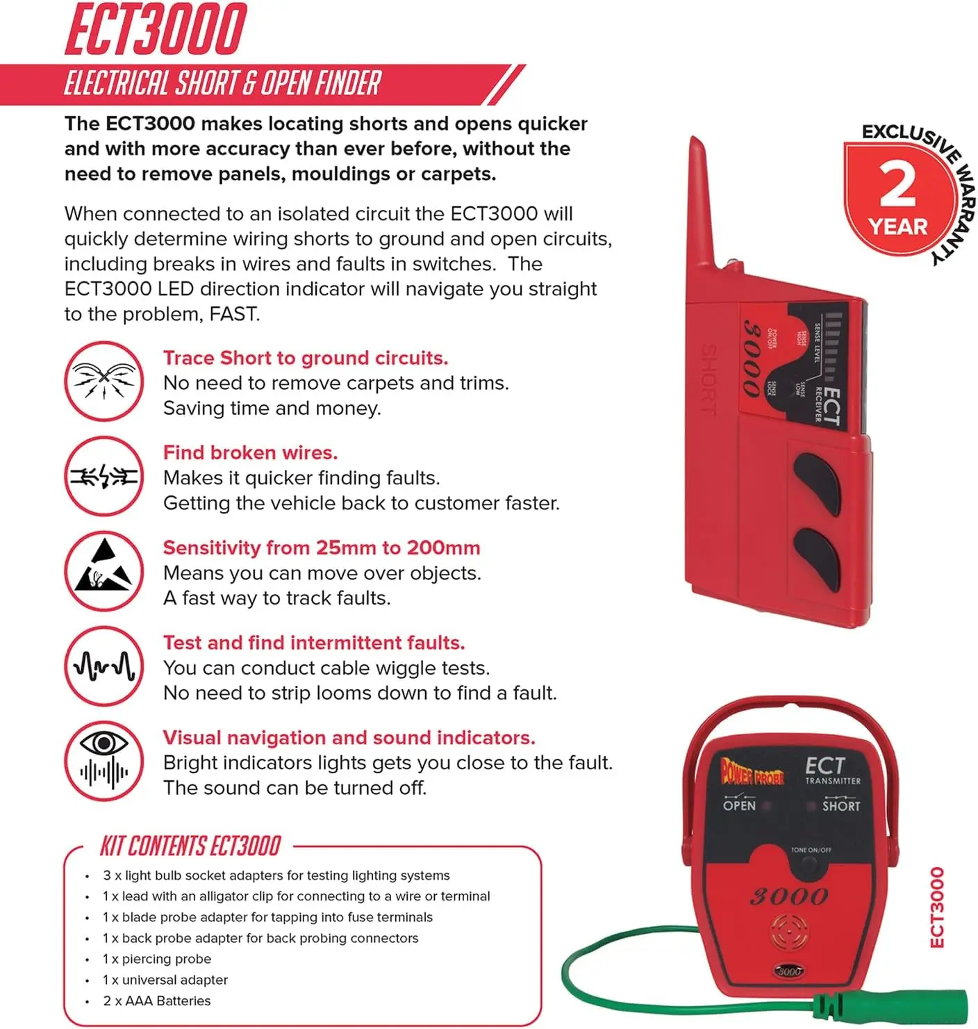 Probe 3000 Circuit Tracer สําหรับกางเกงขาสั้นและเปิด