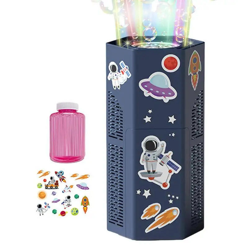 Portable Automatic Fireworks Bubble Blower With Light & Sound 12 Holes Astronaut Theme Best Gifts For Children