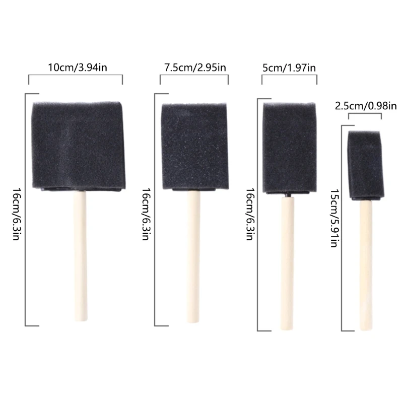 Pincel pintura esponja com 20 peças para pintura para coloração, vernizes, escovas espuma com
