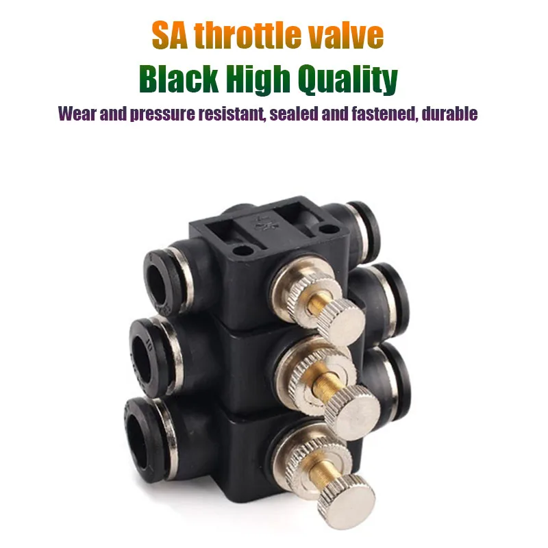 

SA Throttle Speed Regulation Pipeline Valve SA4 6 8 10 12 Quick Insertion Pneumatic Gas Pipe Connector Element Black/White