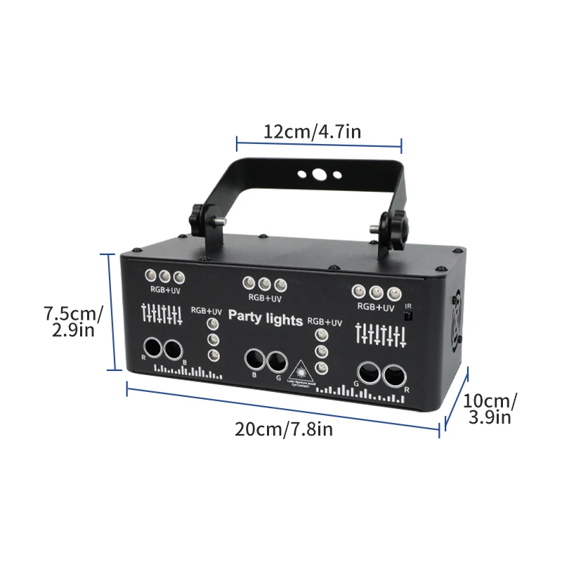 21eye UV Laser Projector RGB Color Light Effect DMX Control Party Disco Dance Floor Atmosphere Suitable for Music Festivals DJ
