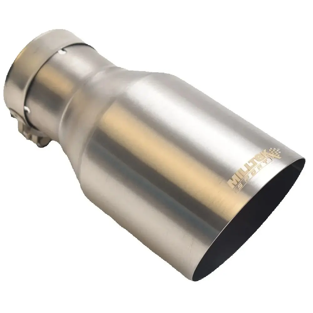 

MILLTEK SPORT Car Exhaust nozzle 304 Stainless Steel Angle Cut Silvery brushed single tube On Tailpipe 2.5 inches 4.5 inches