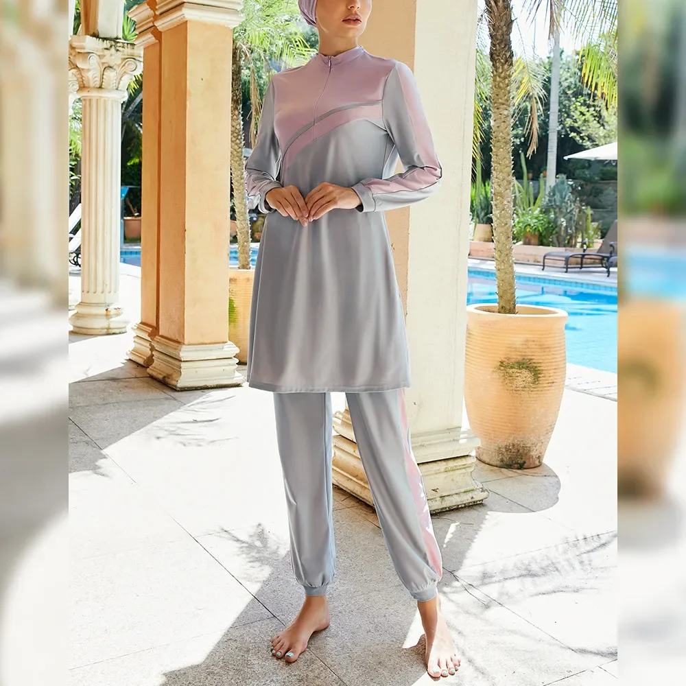 

3 шт. Burkini Femme Musulmane Maillot De Bain, мусульманский скромный купальник, женские топы, брюки, купальник, исламский купальный костюм, пляжная одежда