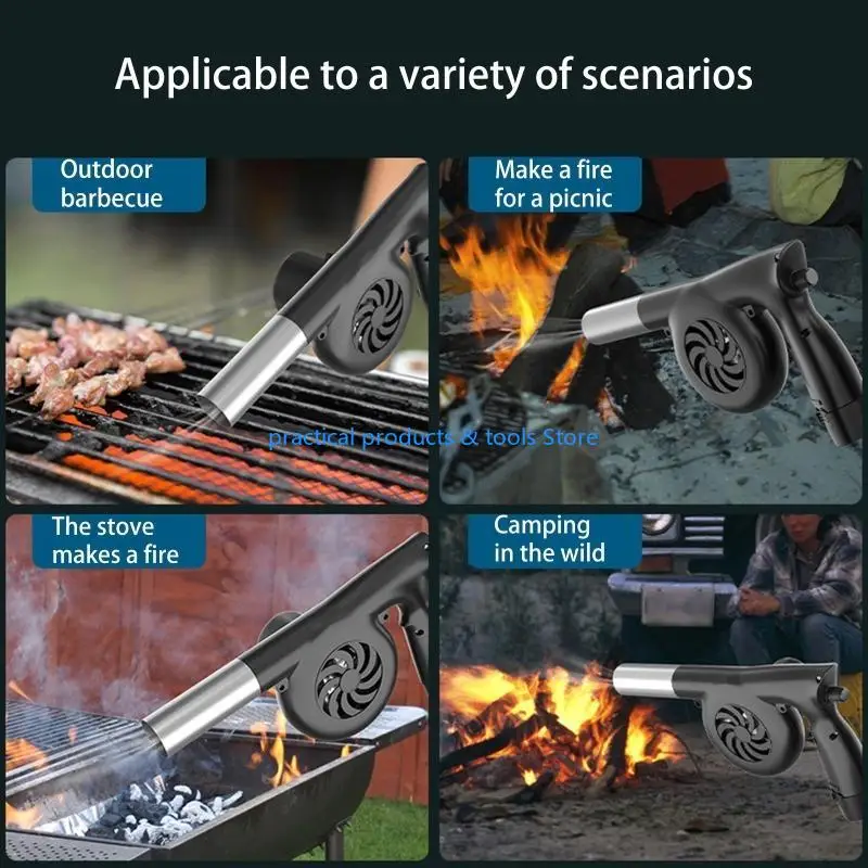 77JB المحمولة شواء مروحة DC12.6V منفاخ الهواء للشواء نزهة التخييم الطبخ النار