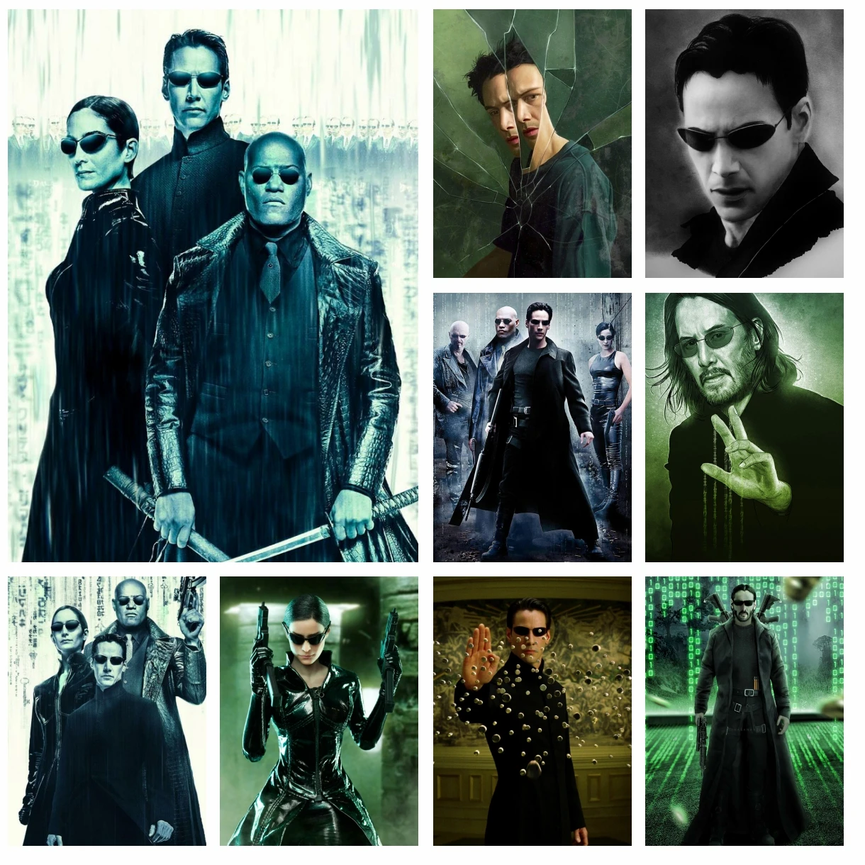 Full Drill Classic Movie Poster Diamond Painting Film The Matrix Keanu Reeves Cross Stitch Embroidery Pictures Mosaic Home Decor