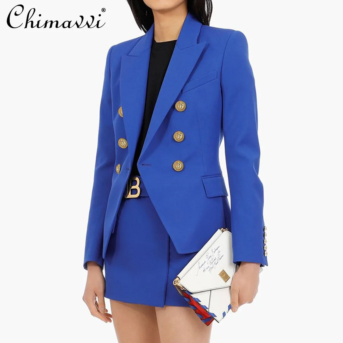 

2025 Spring and Autumn New Fashion Professional OL Women's Suit Jacket Top A Line Short Skirt Set Temperament Two-piece Set