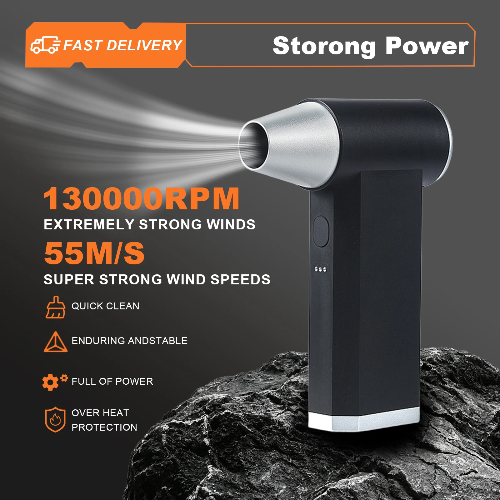 Cordless Air Duster 130000RPM Turbo Fan 4 Speed for PC Keyboard Dust ...