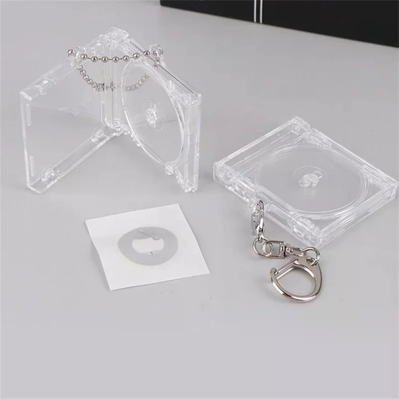 1Pc Peripheral Memorial Blank Album Pendant NFC Mini CD Case Keychain DIY CD Player Styling Idol Support Backpack Charm Gift