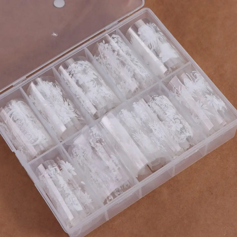 

Flower Shape Nail Art Transfer Paper White Convenient Pottery Stickers Large-capacity Butterfly Shape Nail Foil Film