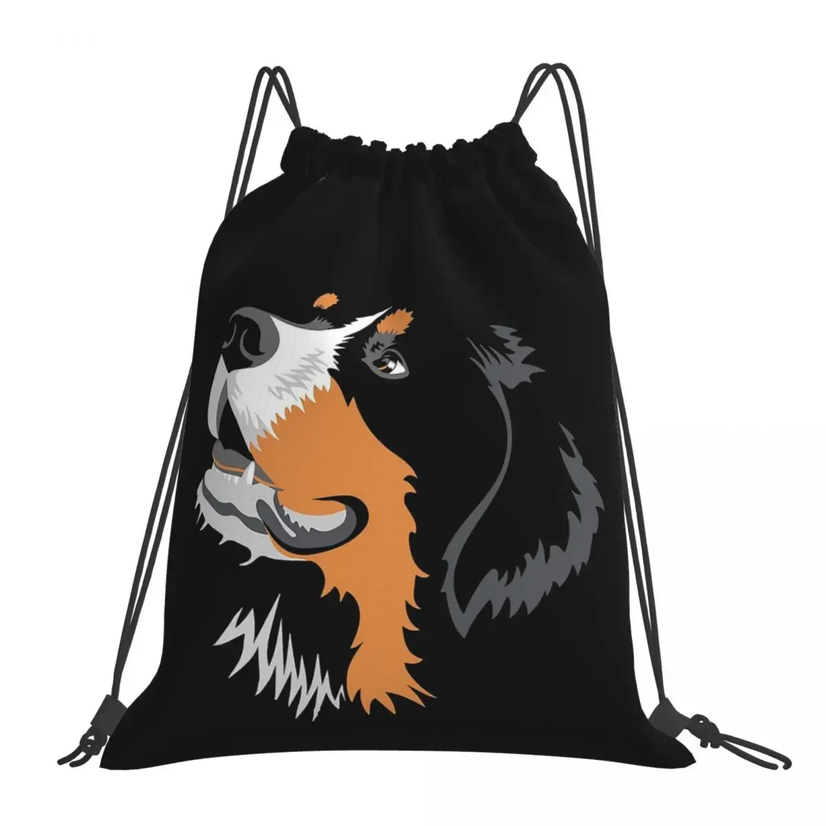 Bernese Mountain Dog Backpacks Casual Portable Drawstring Bags Drawstring Bundle Pocket Sundries Bag Book Bags Travel Students