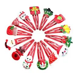 Snowman Hairpins Christmas Barrettes Kids Hair Clips Accessories Random