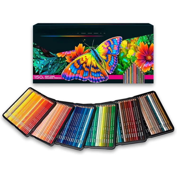 Premier Colored Pencils, Soft Core, 150 Count, Lightfast, Ultra-smooth, Adult Coloring Books