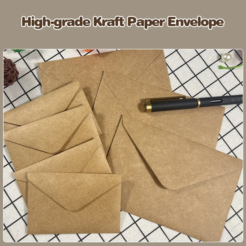 Imagem -02 - Kraft Envelopes de Papel Marrom Convites de Casamento Suprimentos de Negócios Embalagem de Cartão Postal Papelaria de Armazenamento 100x155 mm 50 Pcs