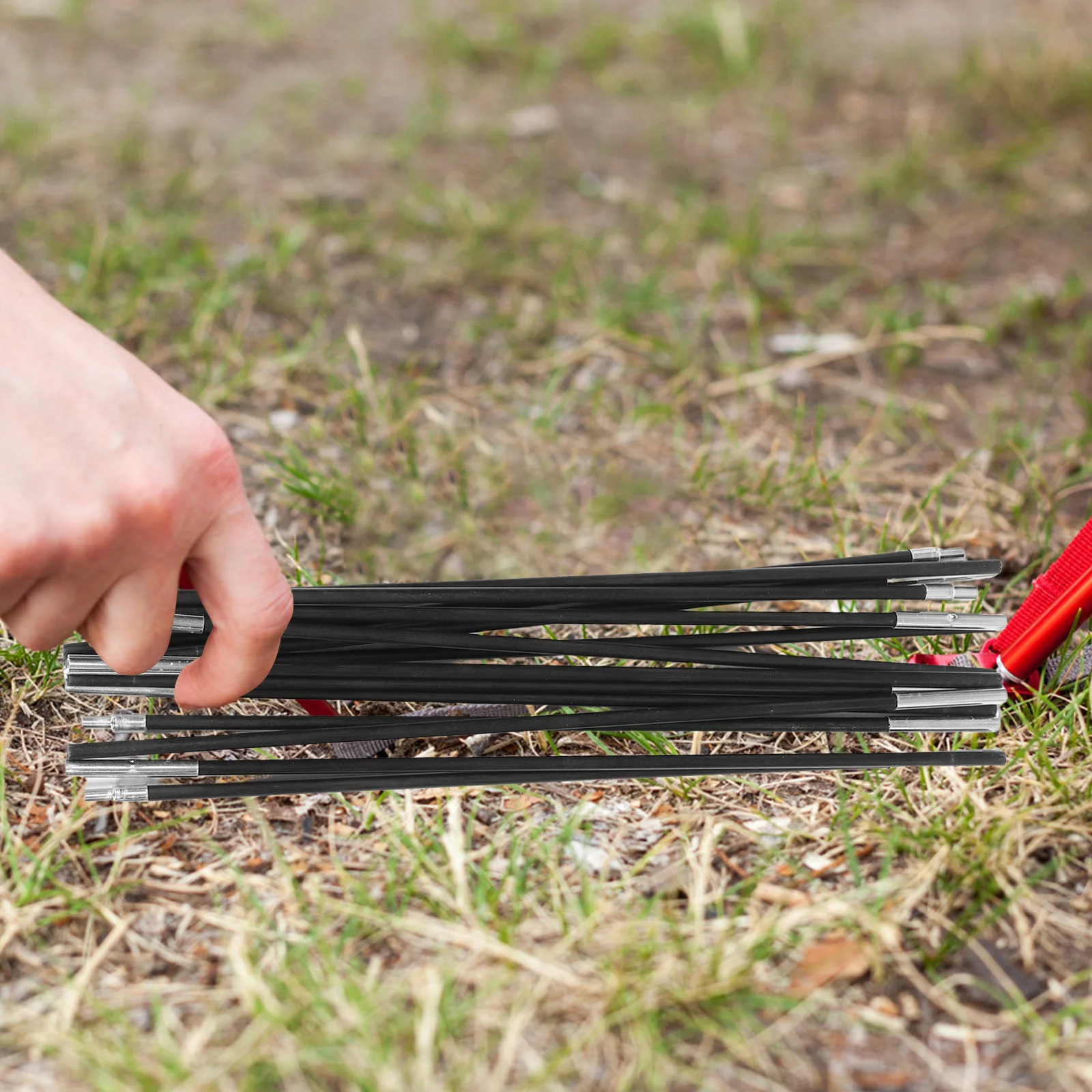 

2Pcs Outdoor Tent Poles Fiberglass Collapsible Camping Tent Rod Replacement Shelter Support Frame Hiking Canopy Poles