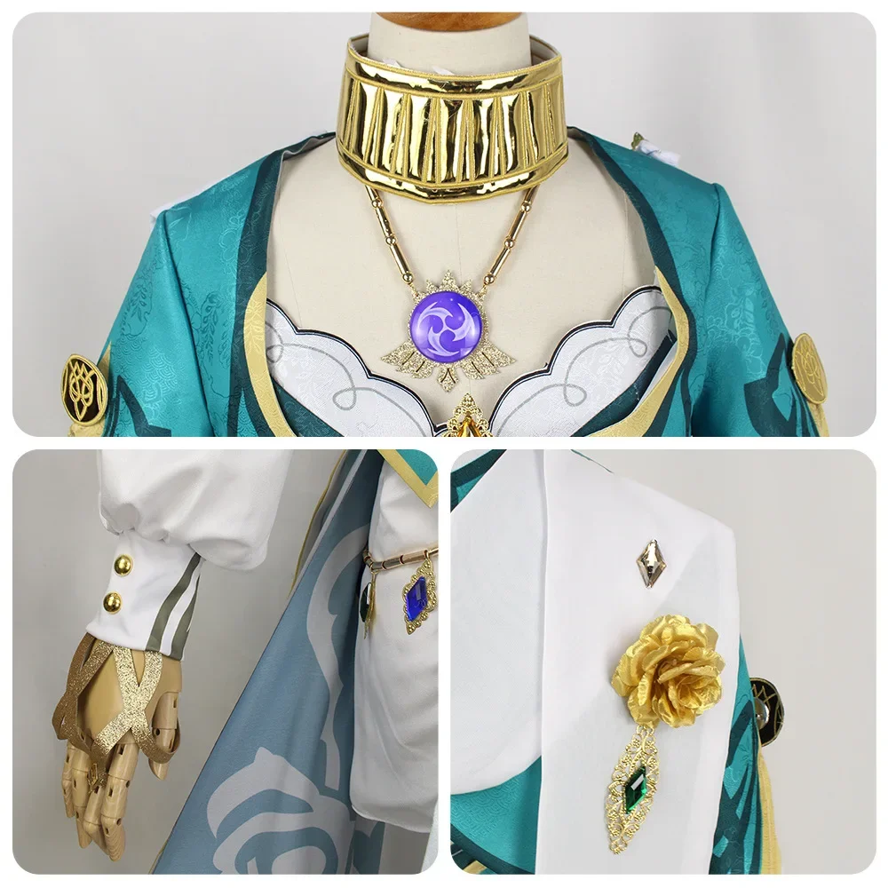 Lisa Cosplay Traje de Jogo Genshin Impacto, Cosméticos Sob Sombra, Nova Pele, Tamanho XS-3XL, 15PCs