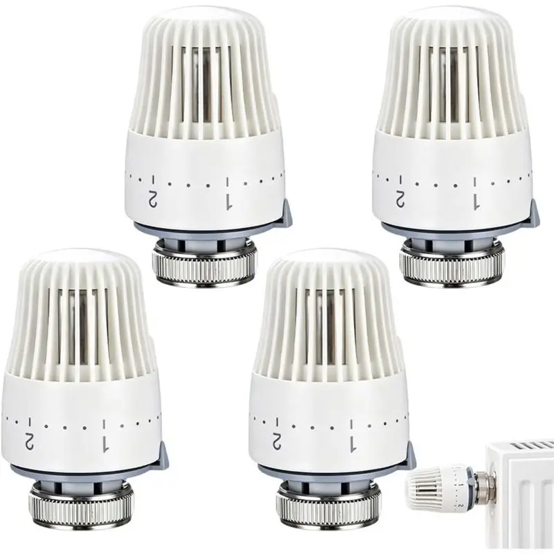 AWAH Thermostat Valve Radiator Set Of 4 Thermostatic Heads Radiator Valve M30 X 1.5 Heating System
