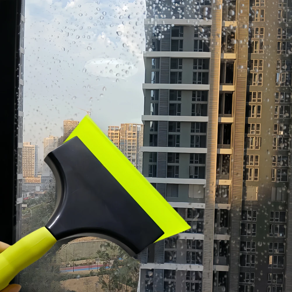 Car Window Glass Cleaner Automobile Windshield Wiper Car Window Cleaning Scraper w/ Handle Windscreen Scraping Foam Eliminator