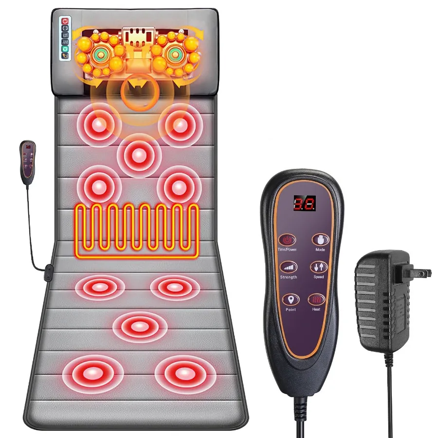 

Full Body Electric Massage Mat with Heat Vibration Massage Pad Cushion Back Massage Mattress Chair Pad with Neck Massage Pillow