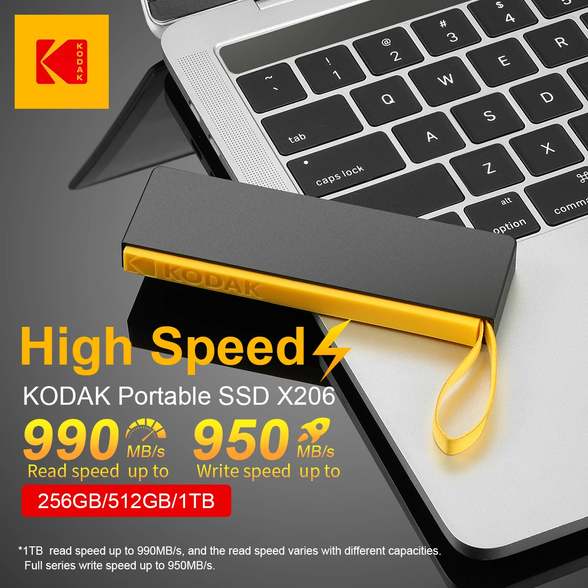 

KODAK X206 1 ТБ 512 ГБ 256 ГБ Внешний SSD Жесткий диск Flash USB 3.2 1000 Мбит/с Портативный SSD Mini PSSD для ноутбука PS5 Xbox