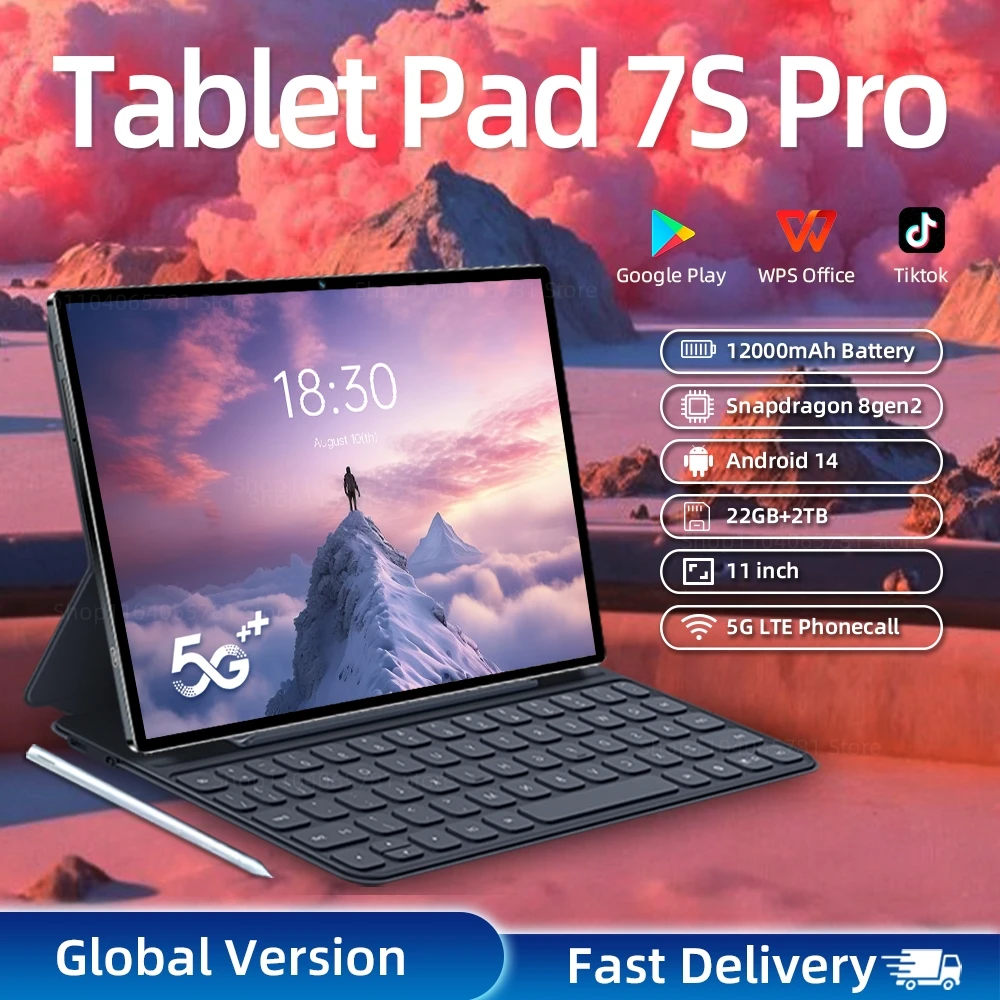 yZ[zPad 7S PRO O[o 11C` HD 4K^ubg Android 14 22GB 2TB 12000mAh 5G fAWiFi ʘb@\t Google PlayΉ |[^u^ubgPC