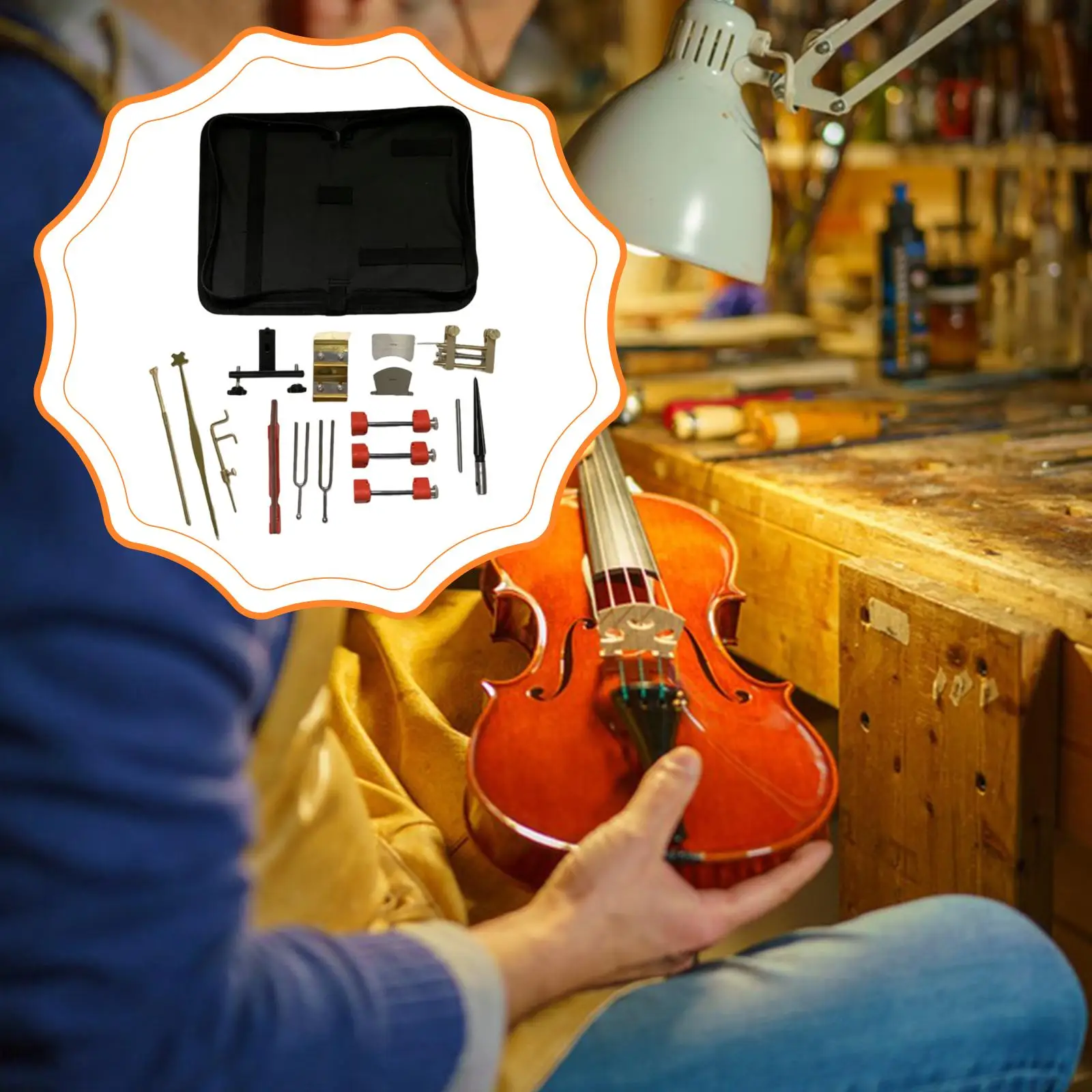 

Violin Sound Post Measurer Bridge Curvature Tools Removal Setting Kit for Instrument Setup and Care