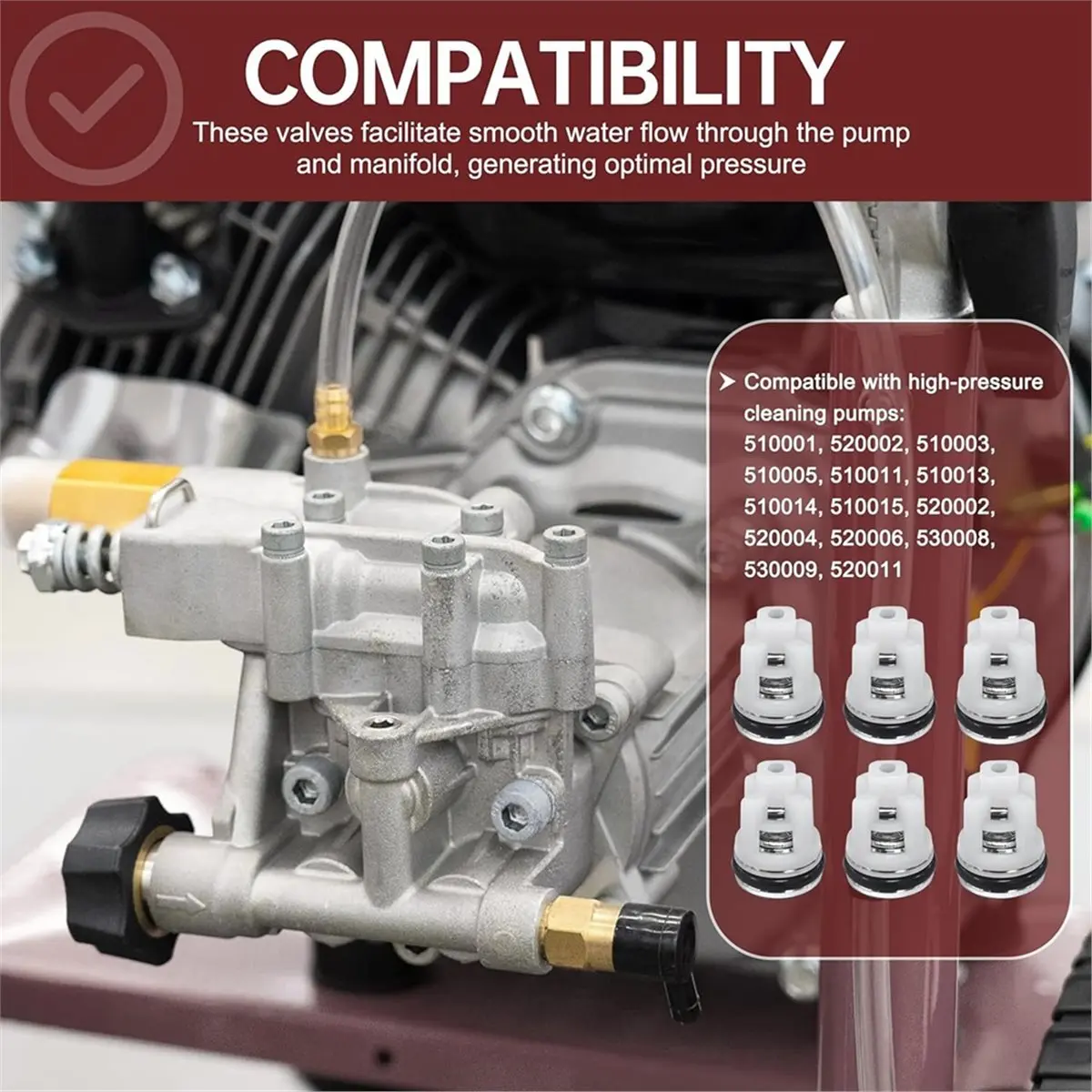 

(WSFS) Набор для ремонта насоса мойки высокого давления, 6 шт., артикул 7104223, для замены клапана Simpson в насосах мойки высокого давления