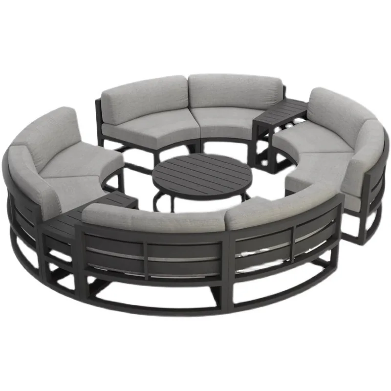 and coffee table combination, simple leisure for sales offices, outdoor courtyards, waterproof and sunproof curved furniture