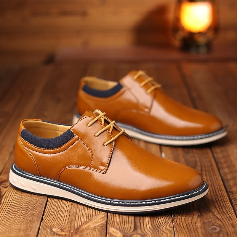 

Plus Size 50 High Quality Men Leather Shoes Classic British Business Dress Shoe Trendy Comfortable Outdoor Walking Shoes for Man