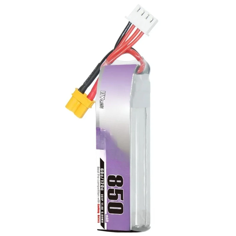 2 個 850mAh 3S 11.4V 60C/120C FPV レーシングドローン クアッドコプター GNB リポバッテリー XT30 プラグ付き