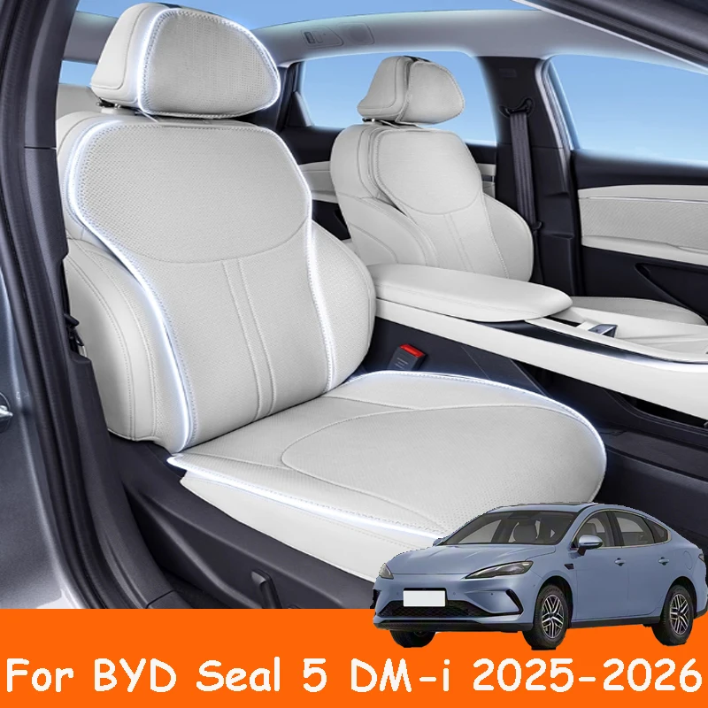 

Кожаные чехлы на сиденья, аксессуары для BYD Seal 5DM-i 2025-2026, автомобильная защитная подушка, всесезонная внутренняя защита от плесени